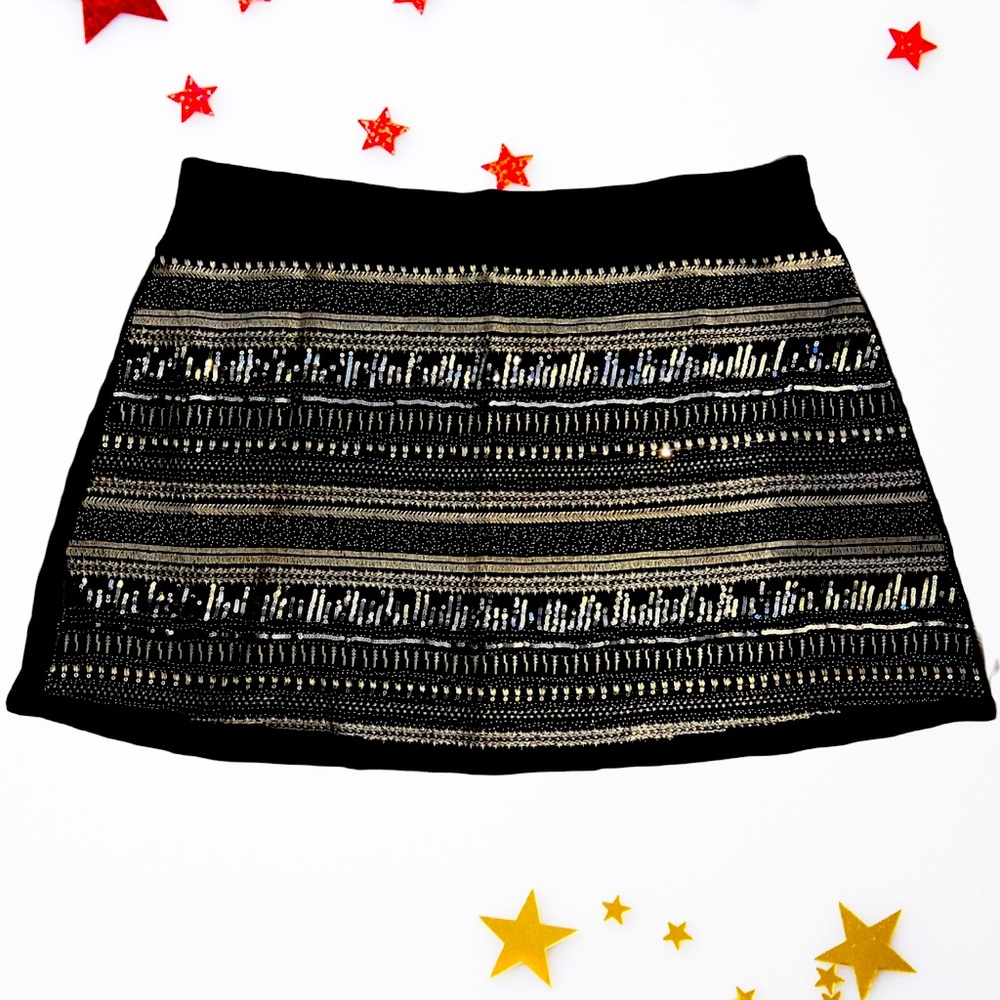 Torrid Beaded Sequin Front Mini Skirt